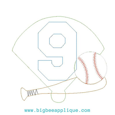 baseball applique 9